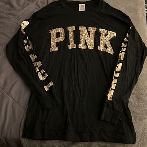 PINK long sleeve top with sequins